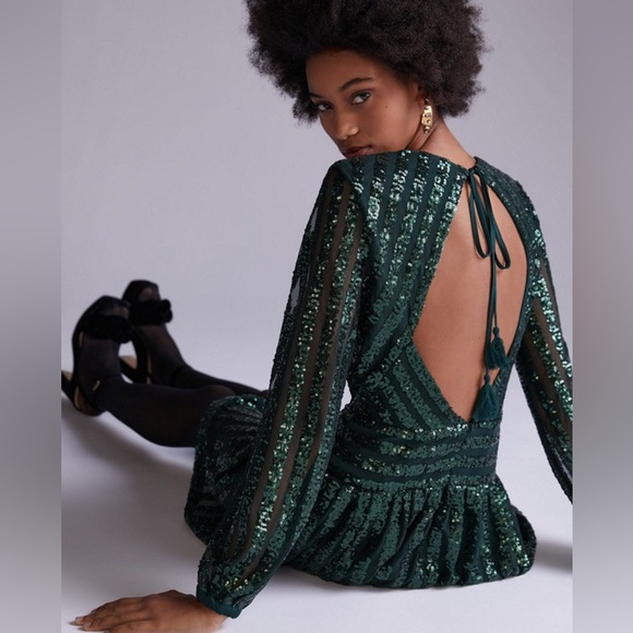 Anthropologie Dresses & Skirts - Anthropologie Sequined Open-Back Mini Dress
